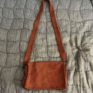 Able Terracotta suede crossbody handbag